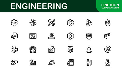 Engineering and Mechanical Icons. Comprehensive Collection for Structural, Civil, and Electrical Engineering Projects