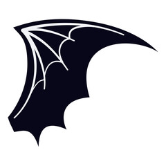 Bat Wing Silhouette. Isolated on White Background. Vector Illustration