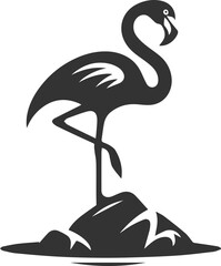 A flamingo balancing on a rock animal vector