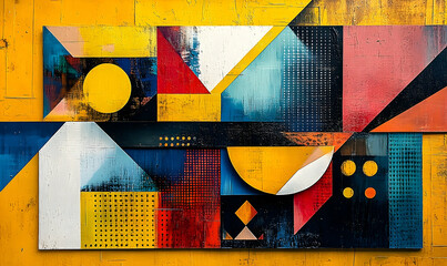 Naklejka premium Colorful Geometric Wall Art