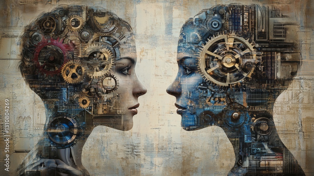 Poster Abstract Representation of Human and Machine Interfacing with Gear Mechanisms and Digital Patterns