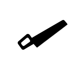 Fototapeta premium Hand saw icon vector in black color with white background