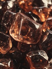 Close-up of Sparkling Brown and Black Crystals for Natural Decor