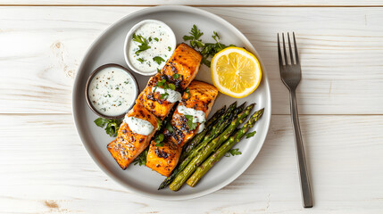 grilled salmon steak