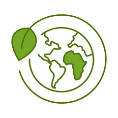 Ecology and Nature Green Icon. Concept of Green Technology, Climate Change, Environmental Sustainability Symbol in Minimal Style. Editable Stroke Vector Illustration Line Icon