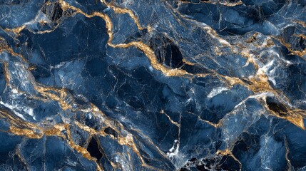Luxurious Blue and Gold Marble Texture