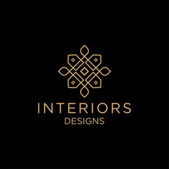 abstract luxury interior home logo design. ornament geometric home vector