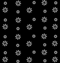 seamless, geometric, folwer, vintage, pattern, black, wgite, design