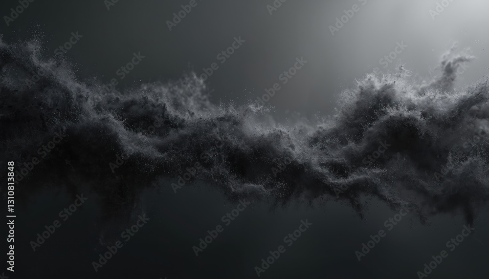Aufkleber abstract background of black dust grain texture particles. grainy, grimy cloud with splash effect. d