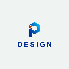 initial PI logo, abstract modern IP logo vector with futuristic design geometric concept