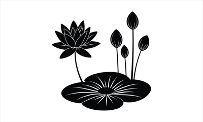 Lotus Flower Black and White Design