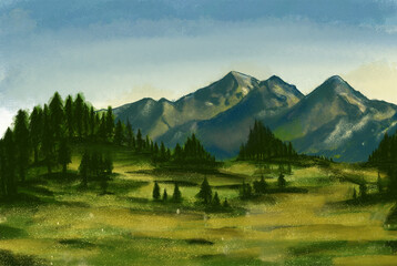 mountain watercolor background