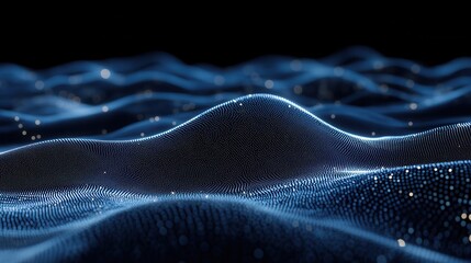 Abstract blue particle wave background. Ideal for tech, digital, and AI concepts.