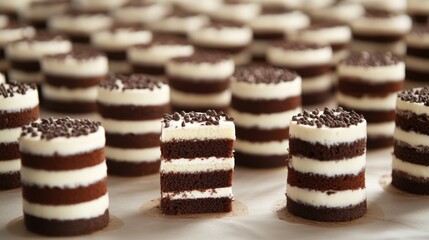 delicious mini chocolate cakes with vanilla frosting