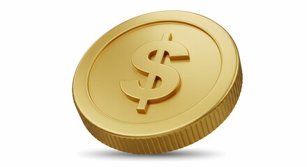 gold coin with dollar sign