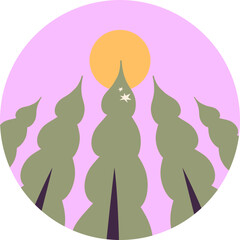 Tree Landscape minimal illustration
