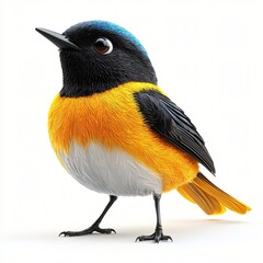 Vibrant Orange and Black Bird Detailed Illustration Wildlife Nature Avian