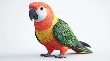 Fototapeta premium Vibrant Sun Conure Parrot Exotic Bird Detailed Closeup Tropical Avian Wildlife