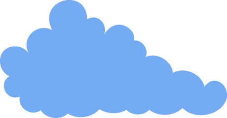 simple cartoon blue cloud vector