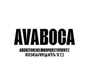 Avaboca font for logo and headline. Isolated Vector typeset