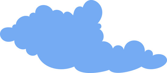 simple cartoon blue cloud vector