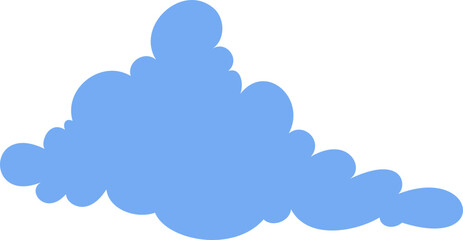 simple cartoon blue cloud vector