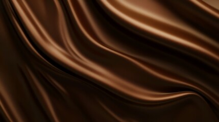 Luxurious Chocolate Brown Silk Drape Texture