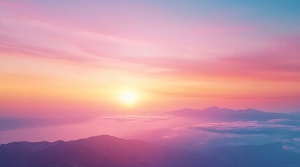 Fototapeta premium Serene Sunset Over Majestic Mountains