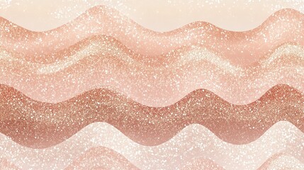 Obraz premium Pastel Peach Wavy Background with Glitter Effect and Beautiful Colors