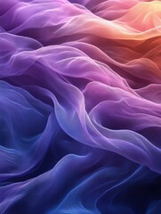 Fototapeta premium Abstract Close-Up Wavy Purple Fabric Texture, Gradient Color. Silk, Cloth, Wave, Pattern, Background.