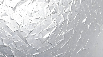 Close-up texture of crumpled white material, showing sharp folds and highlights, creating a dynamic and abstract surface