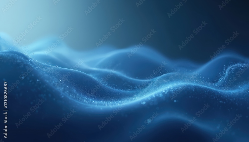 Aufkleber abstract blue background with smooth flowing curves elegant highlights. soft blue gradient mesh with