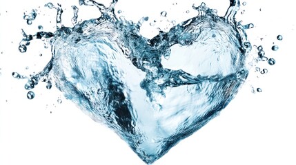 Heart-Shaped Water Splash Isolated (1)