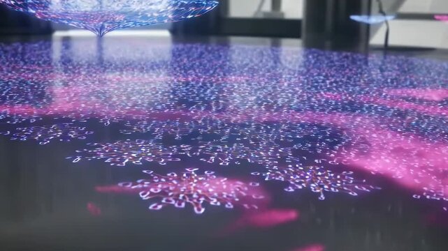 A neural network visually processing data streams.