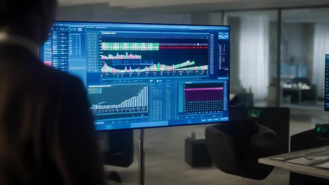AI-powered stock trading algorithms analyzing charts