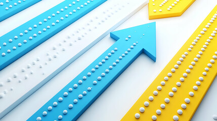 Obraz premium Colorful Directional Arrows on White Background for Business Growth
