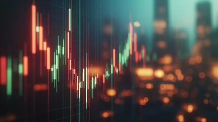 Minimalistic candlestick chart with clean design, symbolizing modern financial analysis and simplicity.
