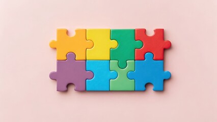 virtual classroom education with accessibility Concept Colorful puzzle pieces arranged on a soft background.