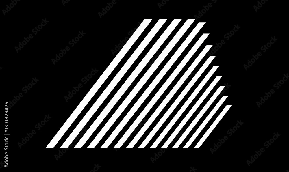 Poster striking geometric design with parallel lines on a black background