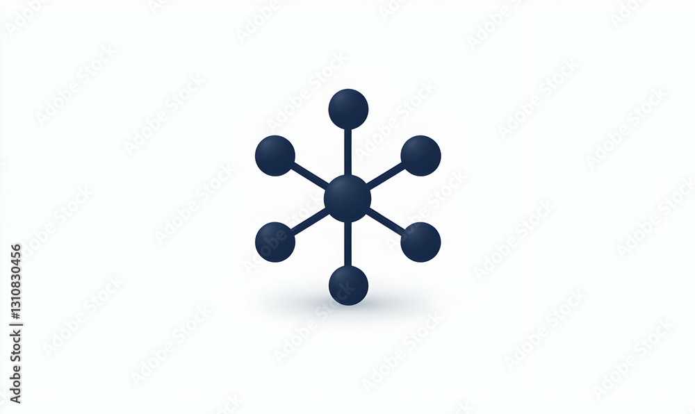 Poster abstract network illustration with connecting nodes on white background