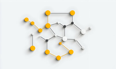 Colorful Molecular Structure on a Light Background for Scientific Use