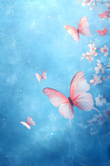 Butterflies dance in the air