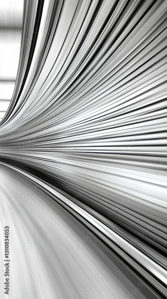 Poster grayscale abstract tunnel of converging lines