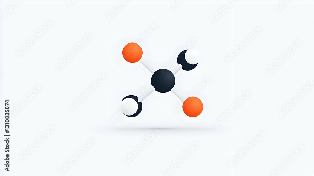 Poster abstract representation of molecular structure with colorful spheres