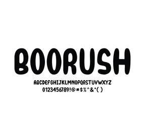 Boorsuh font for logo and headline. Isolated Vector typeset