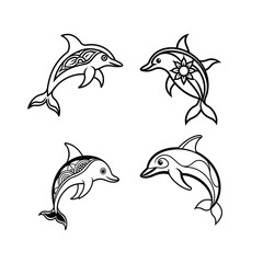 set of dolphins icon image 