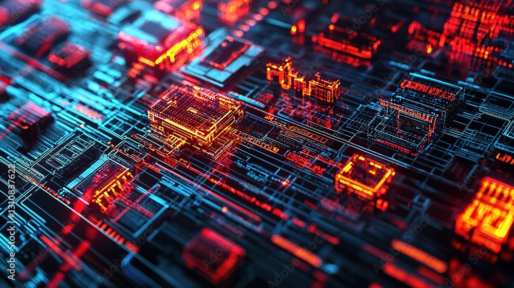 Aufkleber exploring blockchain technology design interconnected gigapixel standard digital realm graphic persp