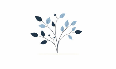 Elegant Minimalist Illustration of Stylized Botanical Plant Design