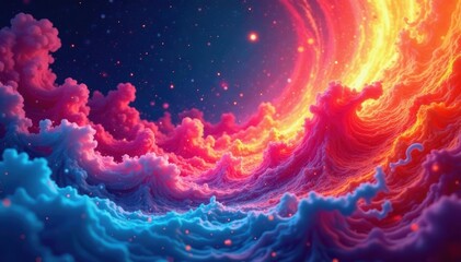 Swirling vibrant colors, dynamic shapes, no recognizable objects , flow, abstract art