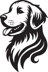 black vector illustration of a dog head vector, dog head silhouette vector, dog head vector icon, dog head silhouette vector black and white
